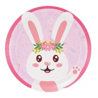 Assiettes de Lapin Bébé de 18 cm - 8 unités