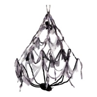 Pendentif en forme de lampe araignée noire avec lumière lilas de 50 x 80 cm