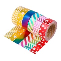 Washi tape métallisé assorti de 10 m - 6 unités