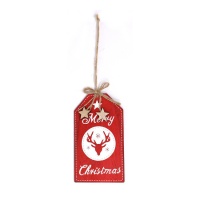 Pendentif avec message Merry Christmas en bois de 15 cm