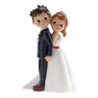 Figurine pour gâteau de mariage de dos de 16 cm