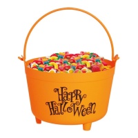 Chaudron de Happy Halloween orange de 30 cm