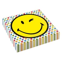 Serviettes Smiley de 16,5 x 16,5 cm - 16 unités