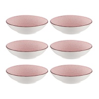 Assiette en grès mandala rose de 20 cm - Profond - Vessia - 6 unités