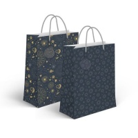 Sac cadeau Constellations bleu marine 23 x 18 x 10 cm - 1 pc.