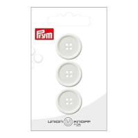 Boutons blancs avec bord de 2 cm à quatre trous - Prym - 3 unités