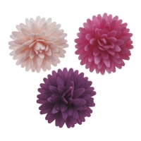 Feuilles comestibles en forme de fleurs de pompon de 4,5 cm - Dekora - 12 unités