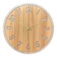 Horloge murale grise et bois de 60 cm - DCasa