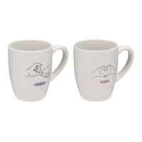 Tasse de 350 ml gestes de la main assortis - 1 unité