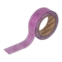 Washi tape ondulé en rose métal - 10 m