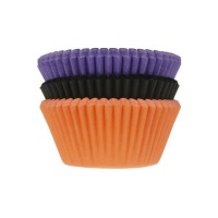 Coupelles pour cupcakes orange, noir et lilas - House of Marie - 75 unités