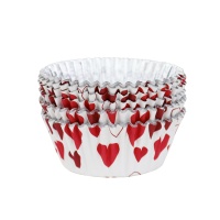 Cápsules pour cupcakes avec coeurs et intérieur en aluminium - PME - 30 unités