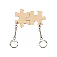 Porte-clés en bois 2 pièces puzzle