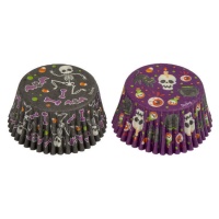 Capsules assorties pour cupcakes avec squelettes et motifs d'Halloween - Décorez - 36 unités