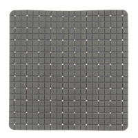 Tapis de douche antidérapant de 50,3 x 50,3 cm gris à carreaux