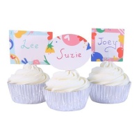 Cupsules pour cupcakes et picks personnalisables - PME - 48 unités