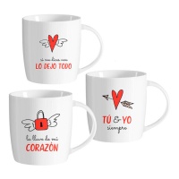 Tasse de 350 ml Amour avec messages - 1 unité