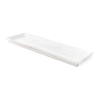 Plateau décoratif rectangulaire couleur blanc patiné de 56 cm - DCasa