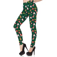 Legging de Noël vert avec Père Noël