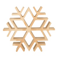 Figurine flocon de neige en bois 17 x 20 x 4 cm - 1 pièce