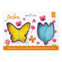 Emporte-pièces papillon et tulipe - Decora - 2 pièces