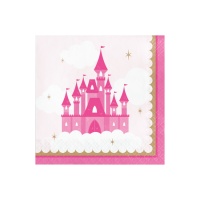 Serviettes Château de contes de fées 16,5 x 16,5 cm - 16 unités