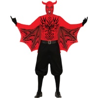 Costume de diable tatoué avec ailes pour homme