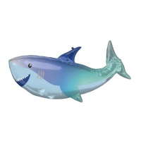 Ballon requin bleu content de 96 x 45 cm - Anagram