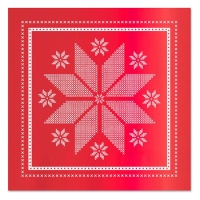 Serviettes brodées rouge de 12,5 x 12,5 cm - 30 unités