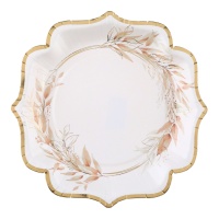 Assiettes de Feuillage Naturel de 21 cm - 11 unités