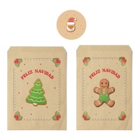 Enveloppe cadeau de 24 x 16 cm de Sweet Christmas avec autocollants - 10 unités