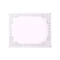 Dentelle en papier blanc rectangulaire de 34 x 41 cm - 5 unités