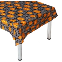 Nappe grise avec des citrouilles de 1,32 x 1,17 m