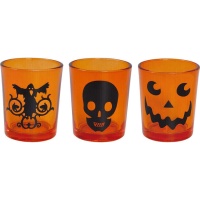 Verres de 6,5 x 5 cm shot Halloween - 3 unités