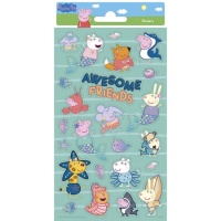 Autocollants Peppa Pig brillants - 1 feuille