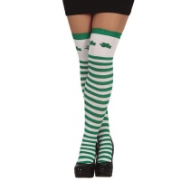 Chaussettes à rayures blanches et vertes de la Saint-Patrick