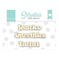 Chipboard de Snacks, Smoothies et Tartes - Artis decor - 3 unités