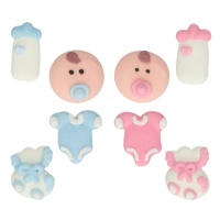 Figurines en sucre de bébé et biberons - FunCakes - 8 unités