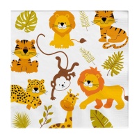 Serviettes Happy Jungle de 16,5 x 16,5 cm - 16 unités