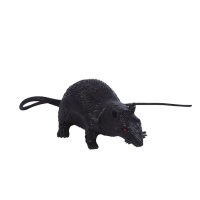 Rat noire avec yeux rouges de 15 cm