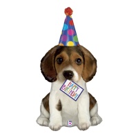 Ballon de chiot Joyeux Anniversaire de 104 cm - Grabo