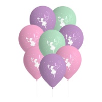 Ballons en latex Fées de 27 cm - 8 unités