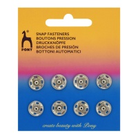 Boutons-pression de 1,2 cm nickelés - Pony - 8 paires