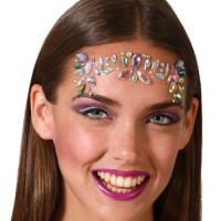 Bijoux adhésifs pour le visage avec des larmes multicolores