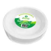 Assiettes de 16 cm en bagasse - 50 unités