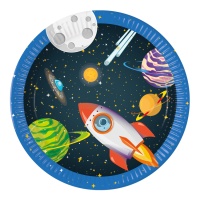 Assiettes de l'espace extérieur galaxie de 23 cm - 8 unités