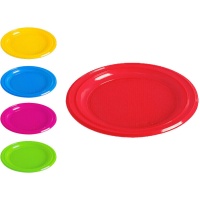 Assiettes en plastique colorées de 22 cm - 25 unités