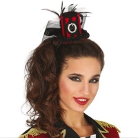 Serre-tête mini chapeau rouge et noir