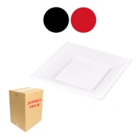 Assiettes en plastique carrées de 17 cm - 576 unités