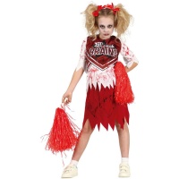 Déguisement de pom-pom girl zombie sanglante pour fille